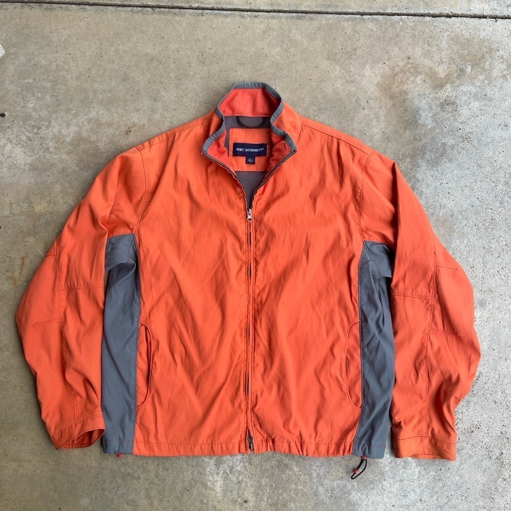 Port Authority Orange & Grey Lined Jacket Sz Large